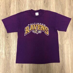 Vintage NFL Baltimore Ravens Football T Shirt Size Large Purple Tee Top 2002 Y2K
